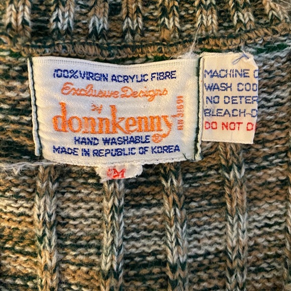 Vintage Donnkenny Marled Green Khaki Knit Sleeveless Sweater Vest Academia -Sz M - Picture 3 of 5